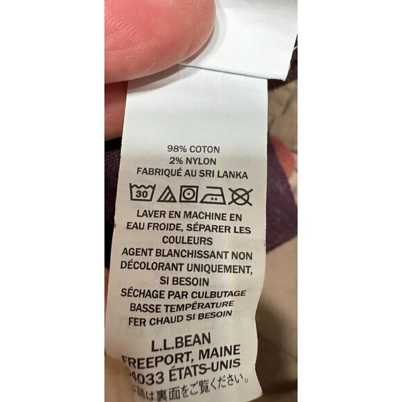 L.L. Bean Men's Slightly Fitted Raglan Long Sleeve Shirt Size L Heathered Maroon - Picture 9 of 10